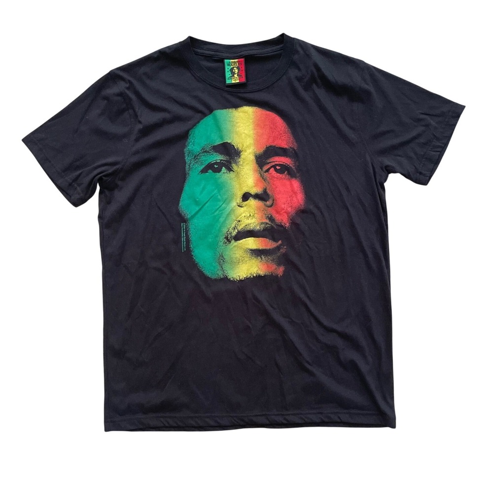 Bob Marley Jamaica Collection Graphic T-Shirt Mens XL Black Rasta Portrait